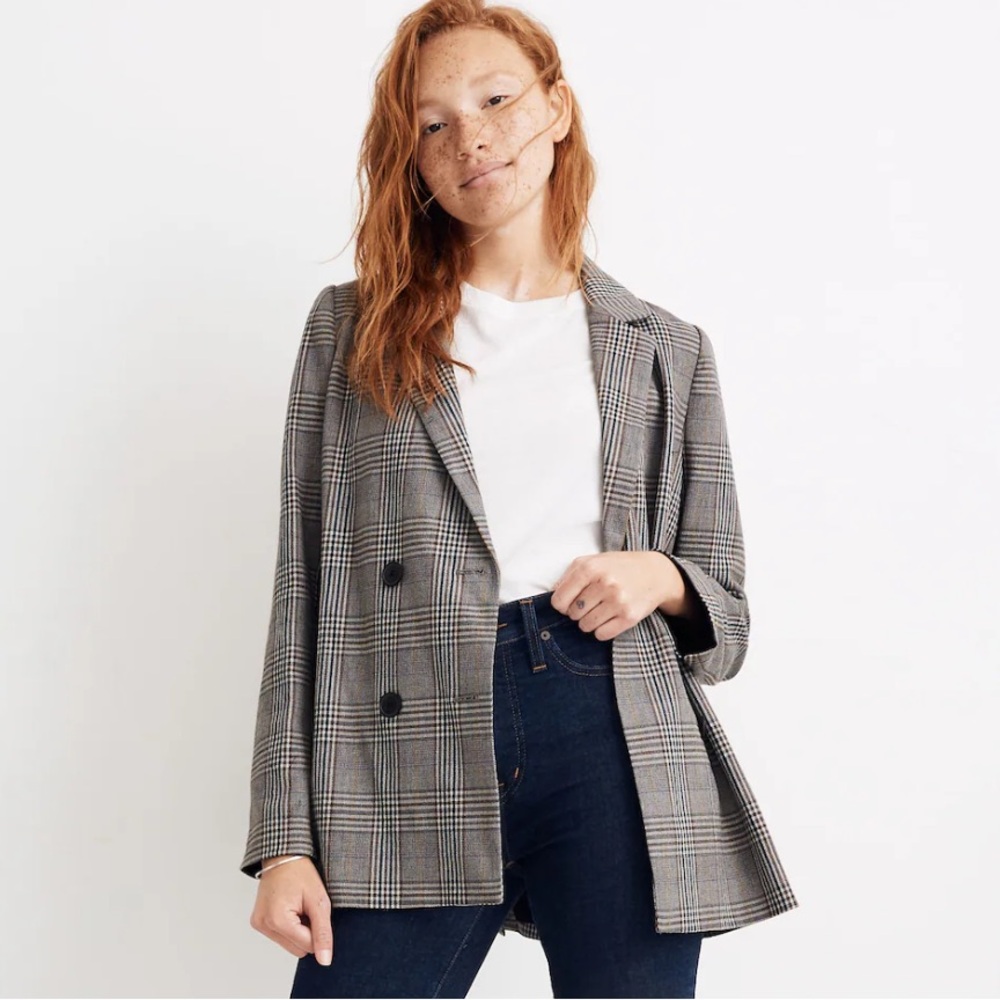 Madewell Caldwell Double-Breasted Blazer in Menswear Plaid
Size Medium